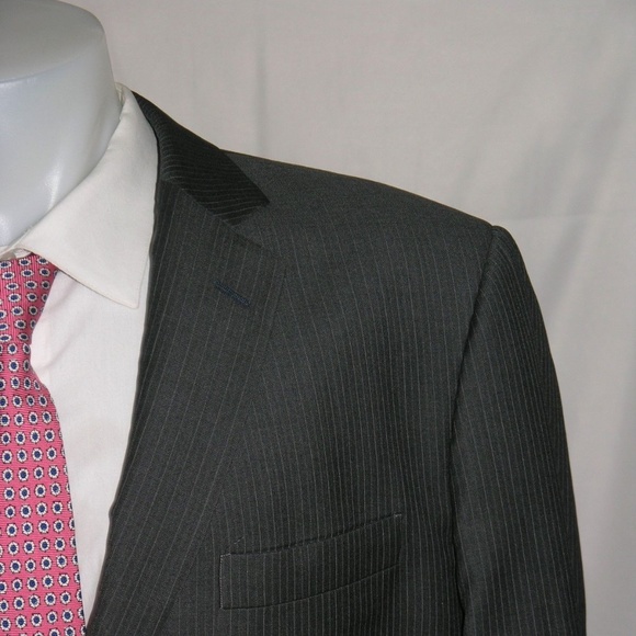 Brooks Brothers 1818 Madison Vitale Gray Stripe Two Button Suit 46XL